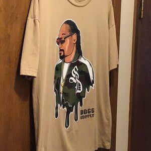 Tan Graphic Tee with Dogg Supply Design